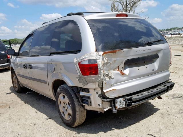 1B4GP25331B252062 - 2001 DODGE CARAVAN SE SILVER photo 3