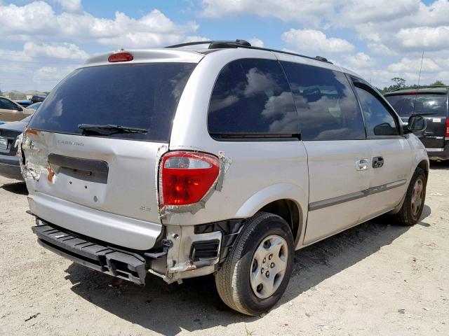 1B4GP25331B252062 - 2001 DODGE CARAVAN SE SILVER photo 4