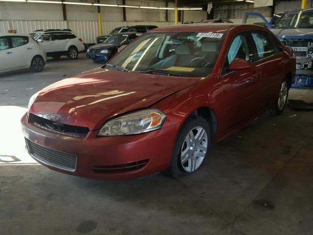 2G1WB5E35F1167402 - 2015 CHEVROLET IMPALA LIM RED photo 2