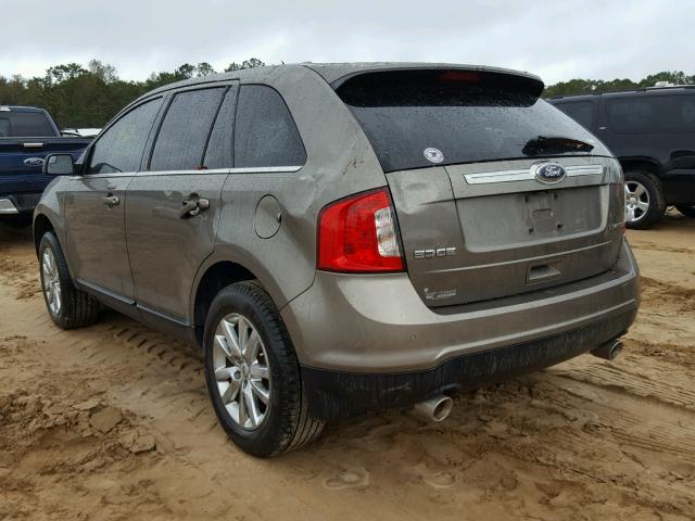 2FMDK3KC4EBB52689 - 2014 FORD EDGE LIMIT GRAY photo 3