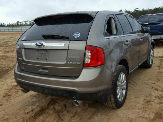 2FMDK3KC4EBB52689 - 2014 FORD EDGE LIMIT GRAY photo 4