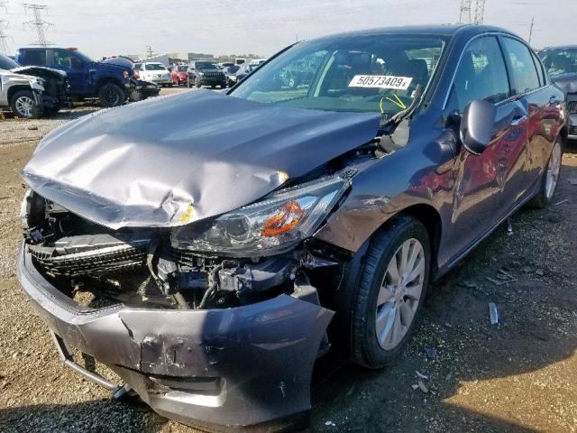 1HGCR3F86FA025863 - 2015 HONDA ACCORD EXL GRAY photo 2