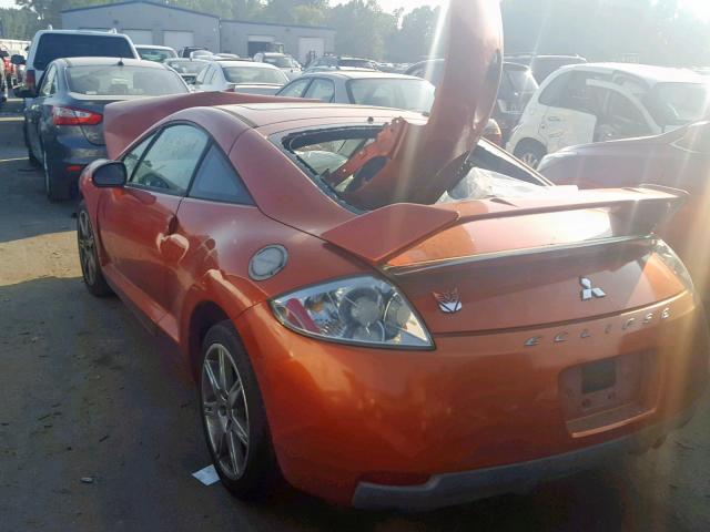 4A3AK64F78E035212 - 2008 MITSUBISHI ECLIPSE SE ORANGE photo 3