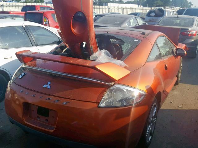 4A3AK64F78E035212 - 2008 MITSUBISHI ECLIPSE SE ORANGE photo 4