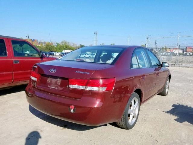 5NPET46C67H199414 - 2007 HYUNDAI SONATA GLS BURGUNDY photo 4