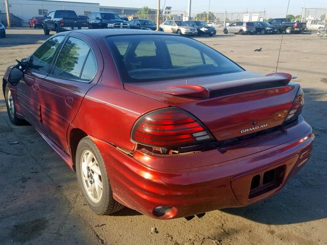 1G2NF52E31M616610 - 2001 PONTIAC GRAND AM S MAROON photo 3