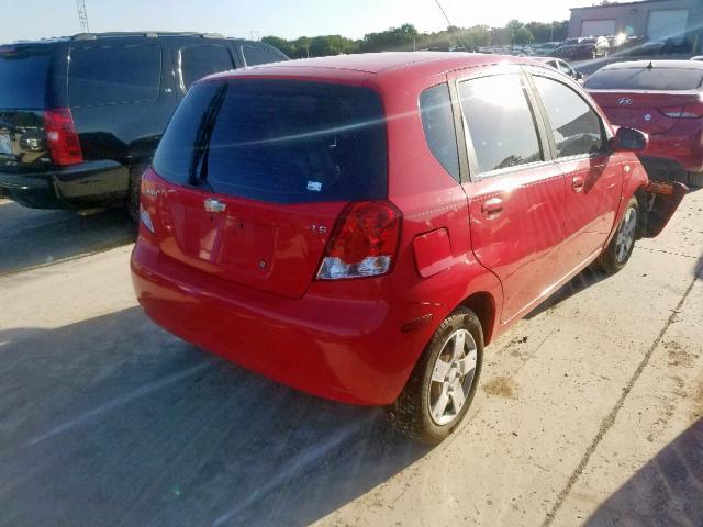KL1TD66628B280897 - 2008 CHEVROLET AVEO BASE Qırmızı foto 4