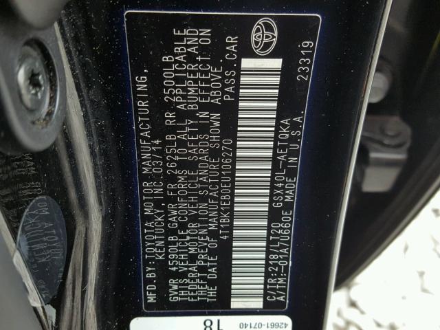 4T1BK1EB0EU106270 - 2014 TOYOTA AVALON BAS Qara foto 10