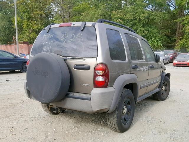 1J4GL48K37W696972 - 2007 JEEP LIBERTY SP BROWN photo 4