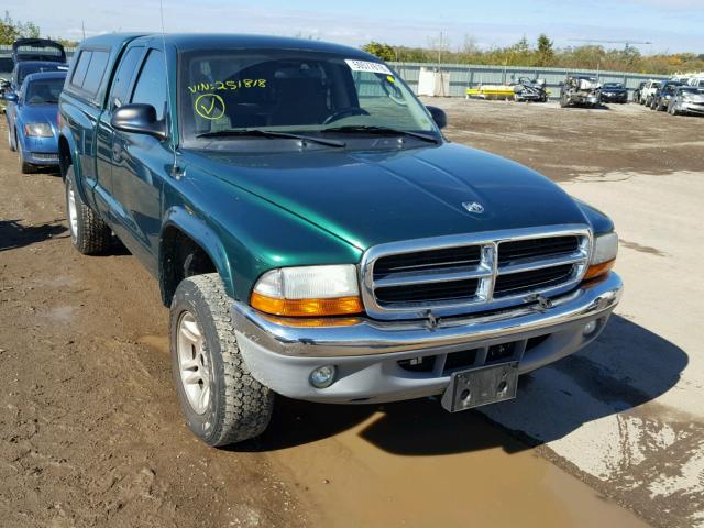 1D7HG42N33S251818 - 2003 DODGE DAKOTA SLT GREEN photo 1