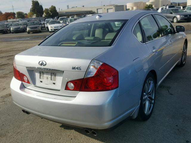 JNKBY01E76M206654 - 2006 INFINITI M45 BASE SILVER photo 4