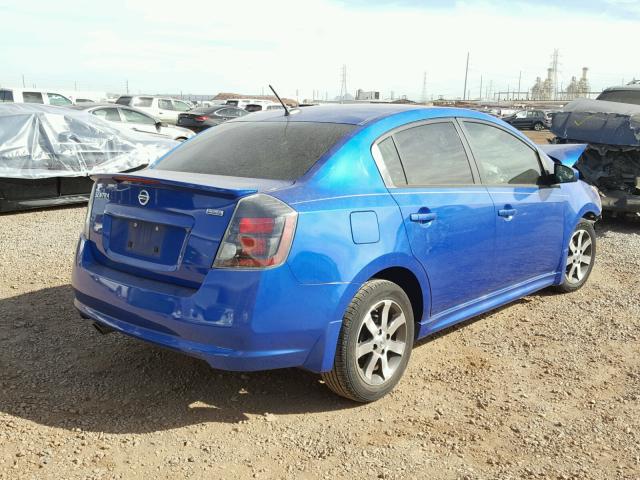 3N1AB6AP3CL729942 - 2012 NISSAN SENTRA 2.0 BLUE photo 4