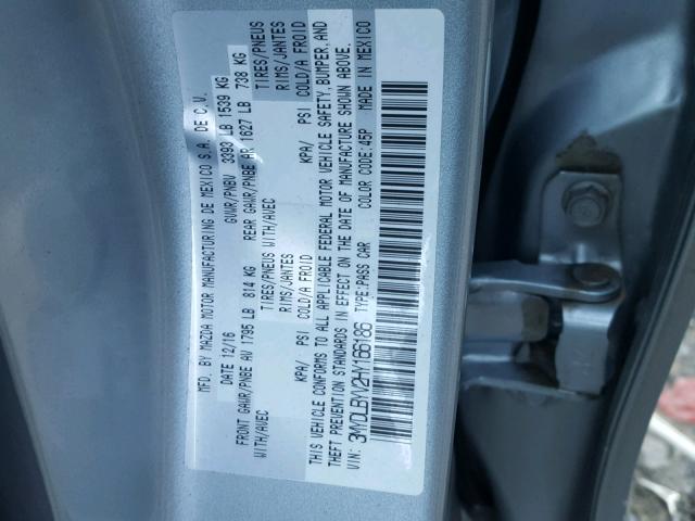 3MYDLBYV2HY166186 - 2017 TOYOTA YARIS IA SILVER photo 10