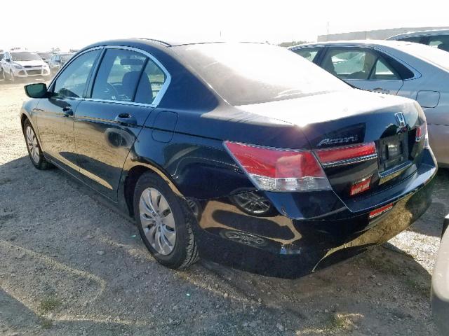 1HGCP2F3XCA017782 - 2012 HONDA ACCORD LX BLACK photo 3