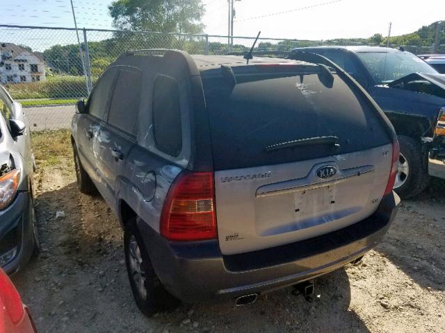 KNDJE723387464926 - 2008 KIA SPORTAGE E SILVER photo 3