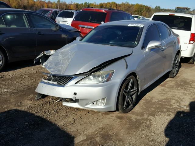 JTHCF5C24A5037545 - 2010 LEXUS IS 250 SILVER photo 2