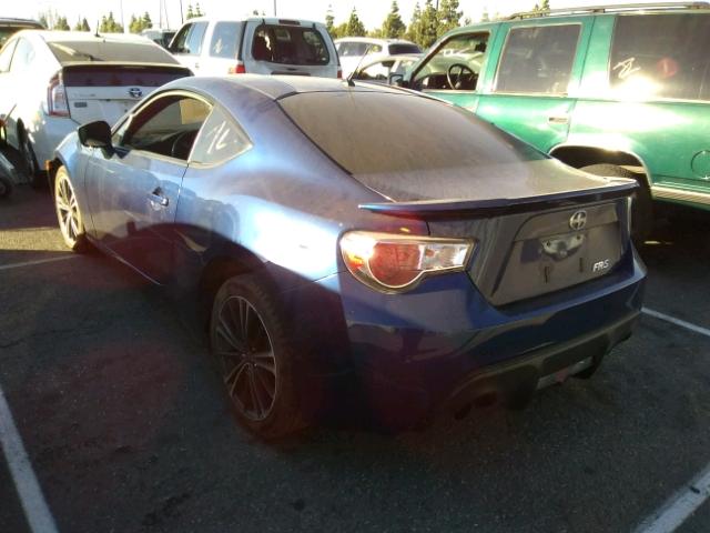 JF1ZNAA14E9708413 - 2014 TOYOTA SCION FR-S BLUE photo 3