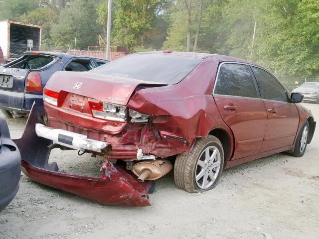 1HGCM66584A018240 - 2004 HONDA ACCORD EX BURGUNDY photo 4