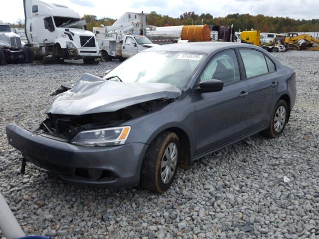 3VW1K7AJ8DM268261 - 2013 VOLKSWAGEN JETTA BASE GRAY photo 2