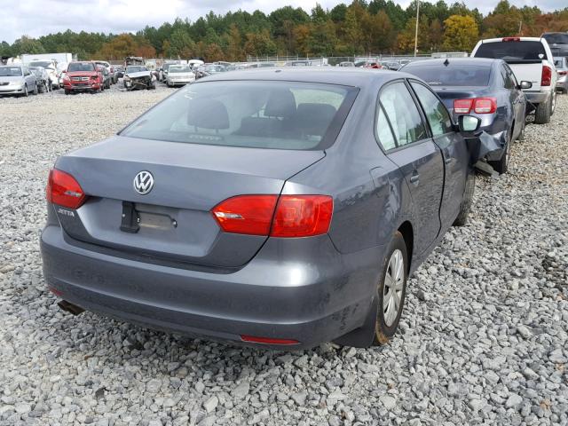 3VW1K7AJ8DM268261 - 2013 VOLKSWAGEN JETTA BASE GRAY photo 4