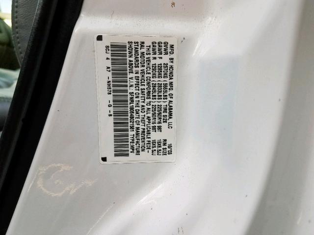 5FNRL18064B021581 - 2004 HONDA ODYSSEY EX WHITE photo 10