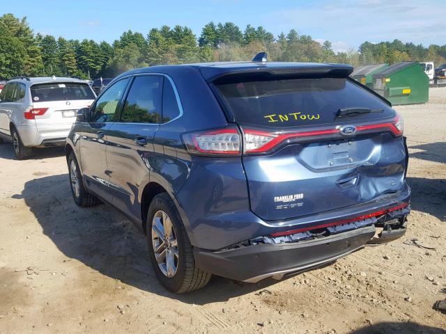 2FMPK4J84JBB46918 - 2018 FORD EDGE SEL BLUE photo 3