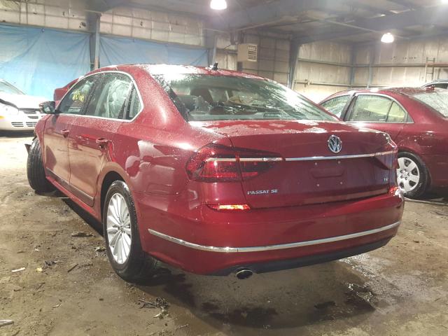 1VWBT7A32HC030951 - 2017 VOLKSWAGEN PASSAT SE RED photo 3