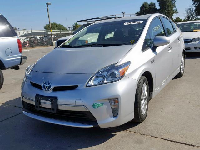 JTDKN3DP0F3069166 - 2015 TOYOTA PRIUS PLUG SILVER photo 2