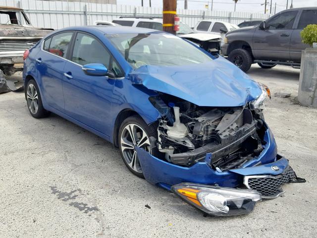 KNAFX4A87E5155542 - 2014 KIA FORTE EX BLUE photo 1