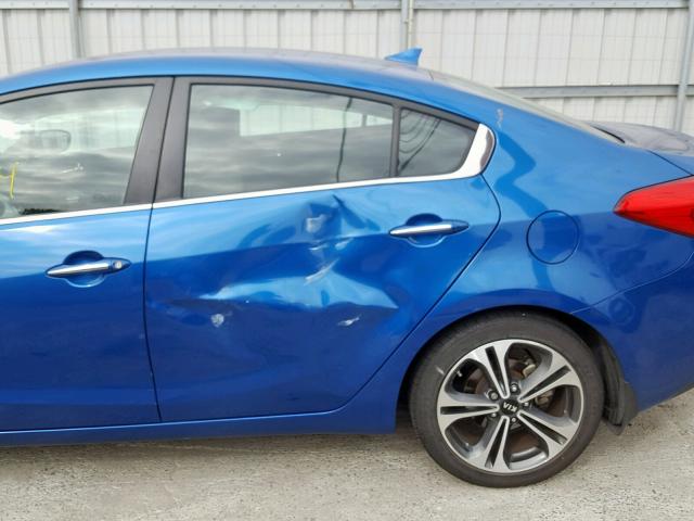 KNAFX4A87E5155542 - 2014 KIA FORTE EX BLUE photo 9