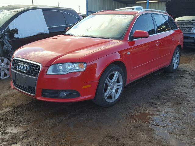 WAUKF78E48A094063 - 2008 AUDI A4 2.0T AV RED photo 2