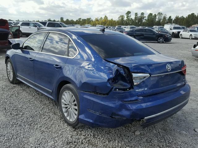 1VWBS7A37GC052641 - 2016 VOLKSWAGEN PASSAT SE BLUE photo 3