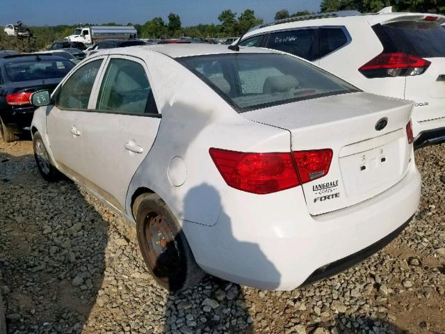 KNAFU4A25A5118147 - 2010 KIA FORTE EX WHITE photo 3