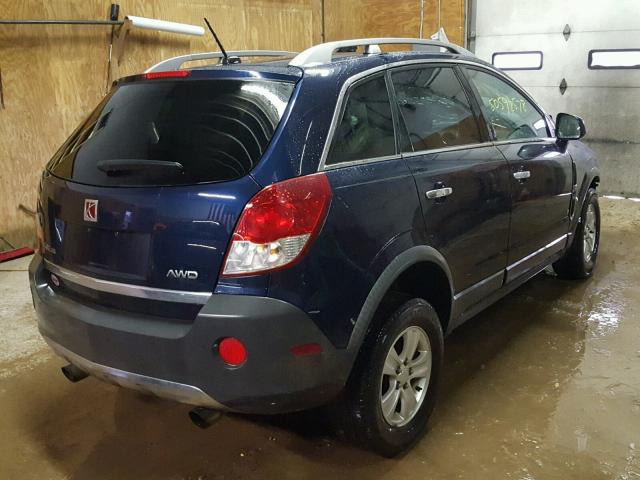 3GSDL43N58S732303 - 2008 SATURN VUE XE BLUE photo 4