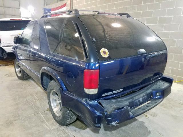 1GNCS18W12K213849 - 2002 CHEVROLET BLAZER BLUE photo 3