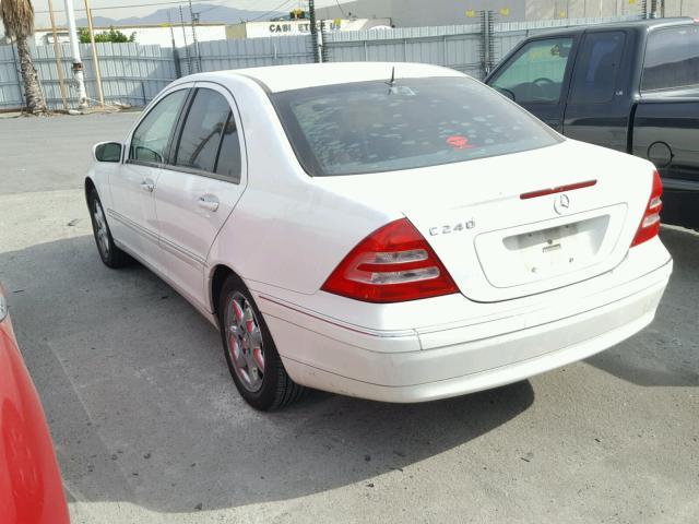 WDBRF61J53F305882 - 2003 MERCEDES-BENZ C 240 WHITE photo 3