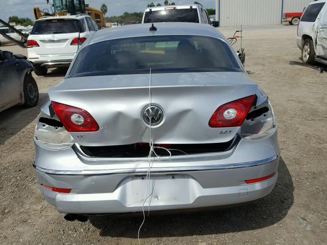 WVWHN7AN1BE700798 - 2011 VOLKSWAGEN CC LUXURY SILVER photo 9