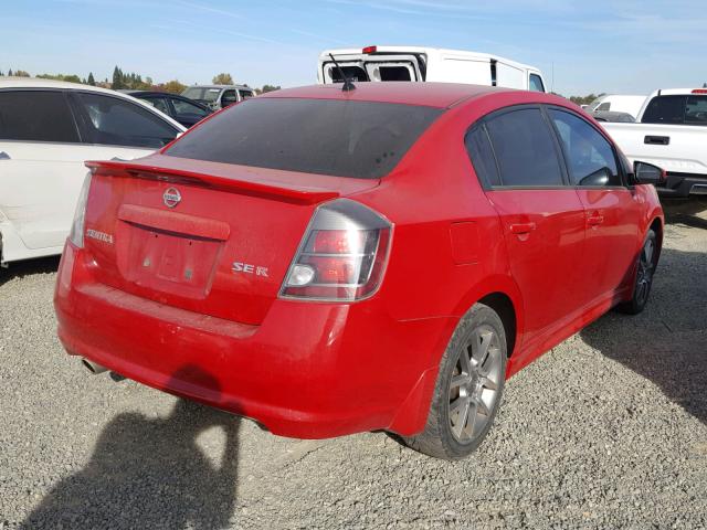 3N1BB61EX7L685222 - 2007 NISSAN SENTRA SE- RED photo 4