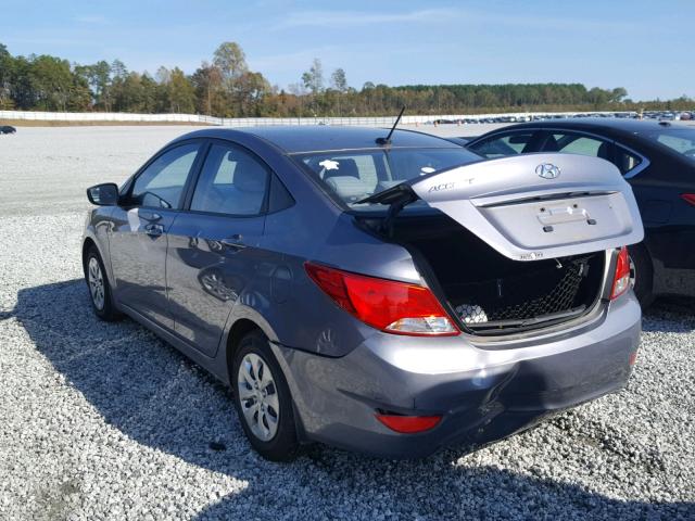 KMHCT4AE1GU078050 - 2016 HYUNDAI ACCENT SE GRAY photo 3