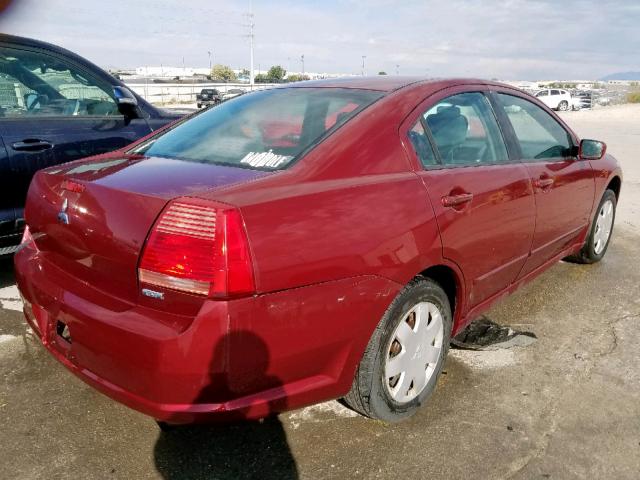 4A3AB36F64E081281 - 2004 MITSUBISHI GALANT ES MAROON photo 4