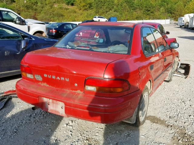 JF1GC4358WH500413 - 1998 SUBARU IMPREZA L RED photo 4