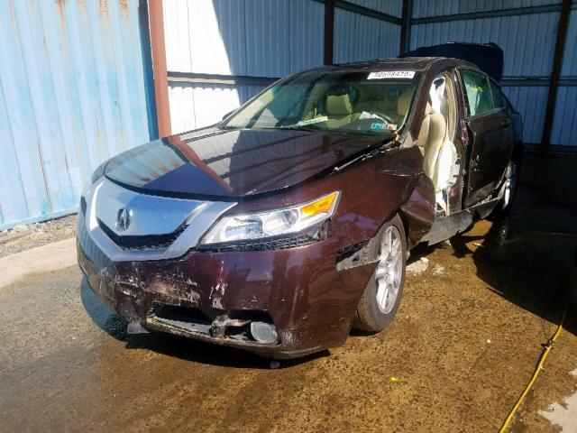 19UUA8F25AA021459 - 2010 ACURA TL MAROON photo 2