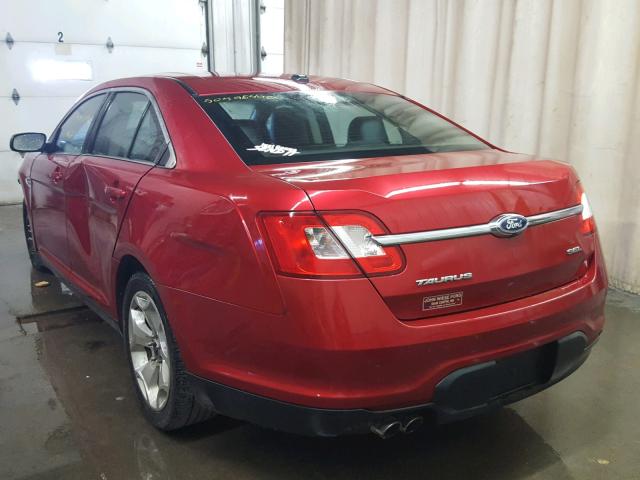 1FAHP2EW4BG102036 - 2011 FORD TAURUS SEL RED photo 3