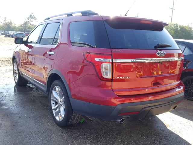 1FMHK7F89CGA91294 - 2012 FORD EXPLORER L RED photo 3