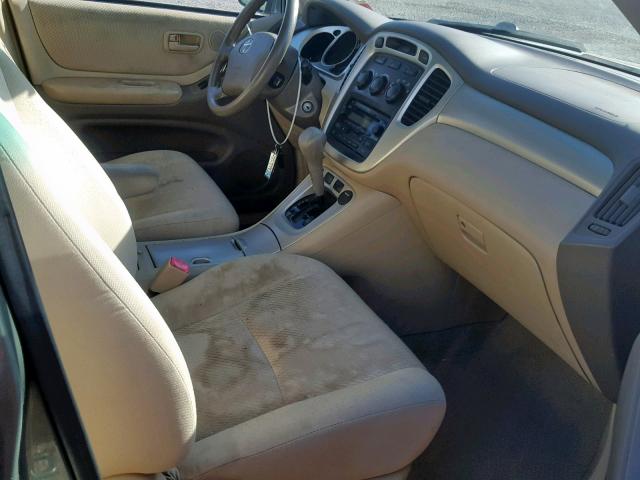 JTEHP21A160183253 - 2006 TOYOTA HIGHLANDER GREEN photo 5