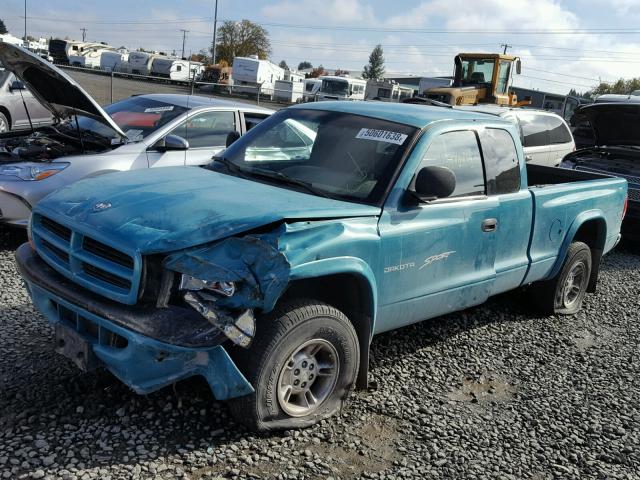 1B7GG23Y5VS270442 - 1997 DODGE DAKOTA BLUE photo 2