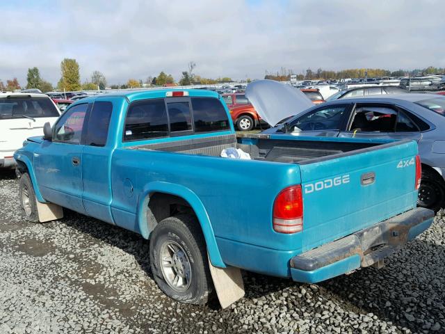 1B7GG23Y5VS270442 - 1997 DODGE DAKOTA BLUE photo 3