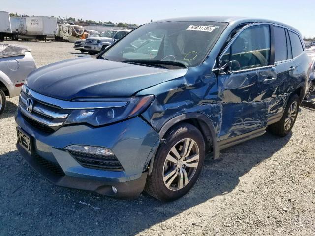 5FNYF6H7XGB123404 - 2016 HONDA PILOT EXLN BLUE photo 2