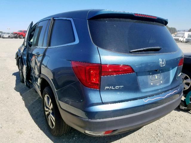 5FNYF6H7XGB123404 - 2016 HONDA PILOT EXLN BLUE photo 3