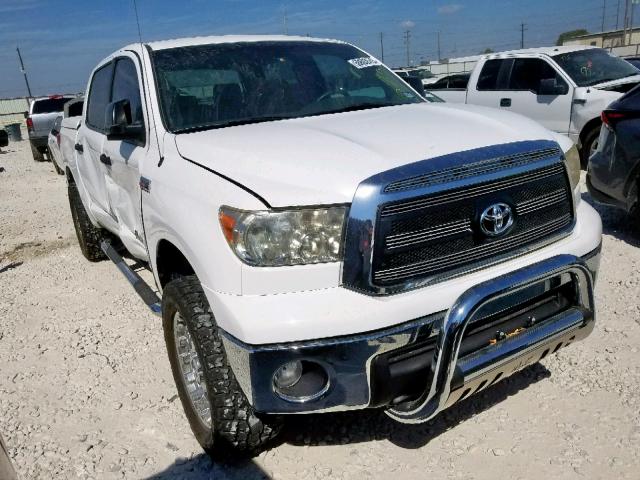 5TFEY5F10AX076953 - 2010 TOYOTA TUNDRA CRE WHITE photo 1